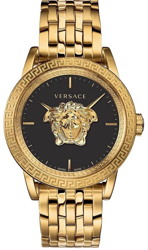 black and gold versace watch.